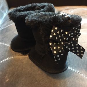 Koala Baby Infant Faux Fur Black Booties